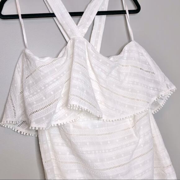 NWT Foxiedox White Eyelet Halter Lined Dress Size Small - Picture 6 of 10